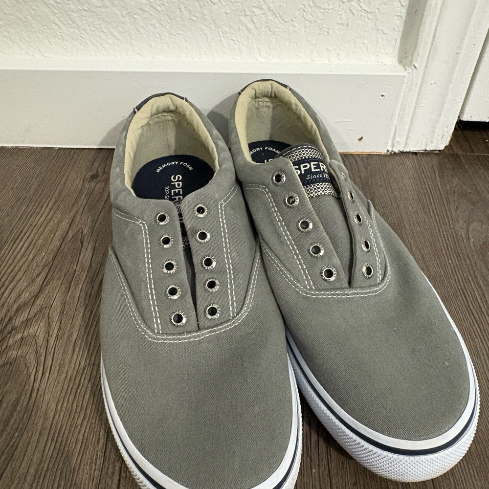 Sperry Men's Gray Canvas Sneakers Size 10.5
